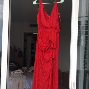 Red maxi dress